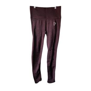 Gymshark Womens Cherry Brown Marl Vital Rise Seamless Leggings Small